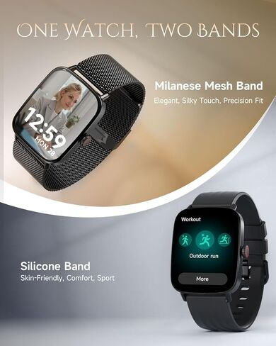 Watch Smart for Women و Android و iOS هواتف متوافقة ، وتتبع للياقة البدنية ، وساعة خطوة Counter Smart ، و Sleep/Heart Rate Health Monitor ، الإجابة/إجراء المكالمات ، IP68 مقاومة للماء ، ذهبية in Kuwait