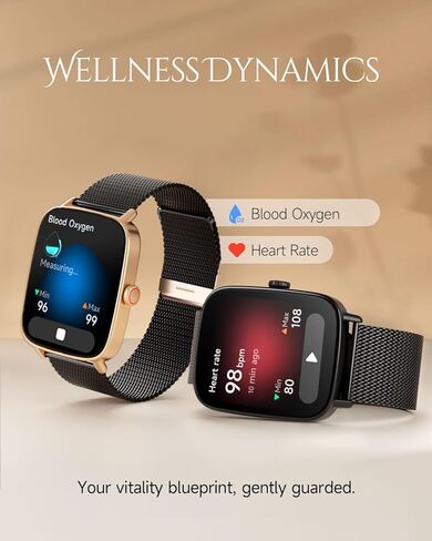 Watch Smart for Women و Android و iOS هواتف متوافقة ، وتتبع للياقة البدنية ، وساعة خطوة Counter Smart ، و Sleep/Heart Rate Health Monitor ، الإجابة/إجراء المكالمات ، IP68 مقاومة للماء ، ذهبية in Kuwait