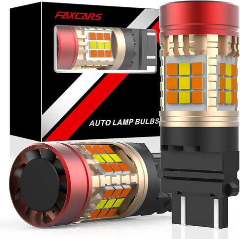 7443 Switchback LED لمبة إشارة الانعطاف الأمامية 7444NA 7443NA الأبيض العنبر المدمج في المقاوم CANBUS مكافحة فرط فلاش خالية من الأخطاء 7444NA W21W DRL وقوف السيارات الخفيفة حزمة من 2 in Kuwait