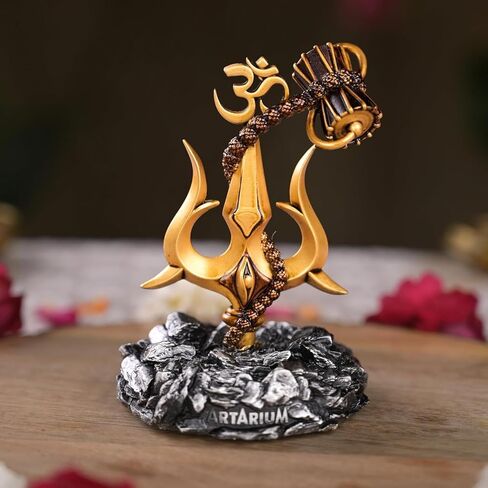 Trishul with Damru Decorative Showpiece for Pooja, Decoration, Car Dashboard, Pack of 1 in Saudi Arabia