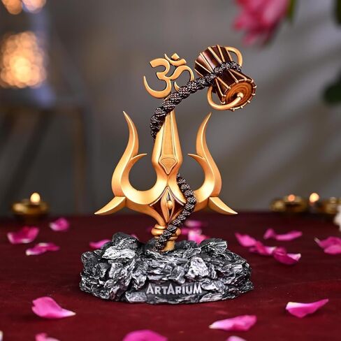 Trishul with Damru Decorative Showpiece for Pooja, Decoration, Car Dashboard, Pack of 1 in Saudi Arabia