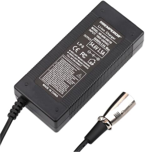 Mobility Scooter Charger 54.6V Adapter 13S Lithium Battery 48V Output 1.5A 3 Prong Jack GX16 for Health Care 46.8V 48V 10Ah 12Ah 15Ah 20Ah Batteries Charger in Kuwait