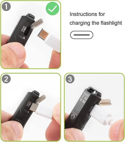 مصباح سلسلة مفاتيح RovyVon Aurora A1 G4، بحد أقصى 650 لومن فائق السطوع مع حجم صغير EDC، 5 أوضاع سهلة الاستخدام، قابل لإعادة الشحن USB-C، مقاوم للماء، مثالي للتخييم في حالات الطوارئ في الهواء الطلق (ArmyGreen) in Kuwait