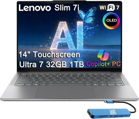 Lenovo Slim 7i Aura Edition - 2025 - Copilot+ PC - Core Ultra 7 Processor 256V - 14 "Wuxga OLED Display - 16 GB Memory - 1 TB Storage - Luna Gray in Kuwait