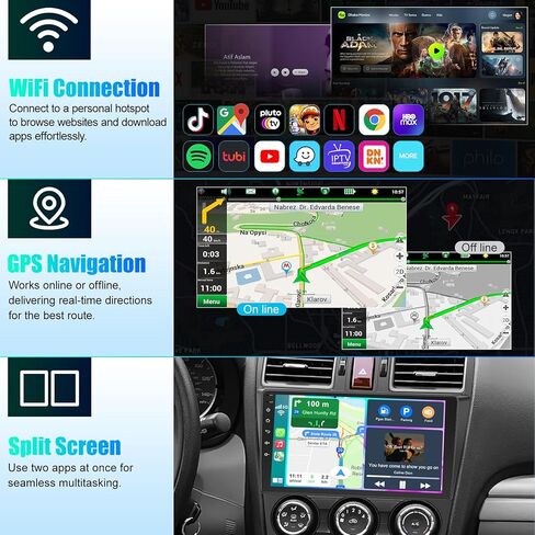 4+64GB Car Radio for Jeep Jeep Grand Cherokee WK 2008-2013 with Carplay & Android Auto, 9 inch IPS Touch Screen Android 13 Car Stereo Receiver with Voice Control Bluetooth 5.2/SWC/FM/WiFi/GPS in Saudi Arabia
