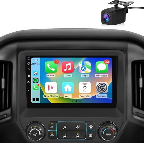 [4+64g] Vratzn Qualcomm Android 13 Car Radio Stereo لـ Chevy Silverado GMC Sierra 2014-2018 Bluetooth 5.0 مع كاميرا احتياطية in Kuwait