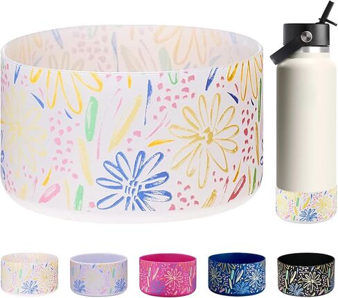 حذاء قاعدة من السيليكون الواقي من WK IEASON لقارورة مائية بفم واسع 32 أونصة و40 أونصة، غطاء غطاء من السيليكون المضاد للانزلاق لقارورة Owala Freesip/Flip/Twist 40OZ قارورة مياه - قطر سفلي 3.56 بوصة in Kuwait