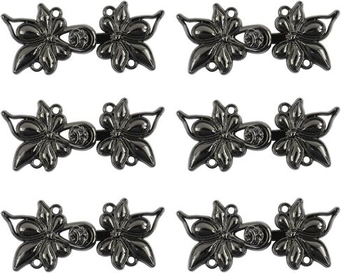 Dnyta 6 Pairs Gold Cape or Cloak Fasteners Cheongsam Buttons Vintage Cardigan Clip Antique Classical Frog Closure in Kuwait