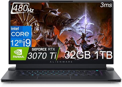 كمبيوتر محمول Alienware X17 R2 للألعاب (17.3 بوصة 480 هرتز FHD، Intel الجيل الثاني عشر Core i9-12900H، ذاكرة وصول عشوائي DDR5 سعة 64 جيجابايت، SSD 2 تيرابايت، NVIDIA GeForce RTX 3070 Ti 8 جيجابايت) إضاءة خلفية RGB، واي فاي 6E، Thunderbolt 4، ويندوز 11 هوم in Saudi Arabia