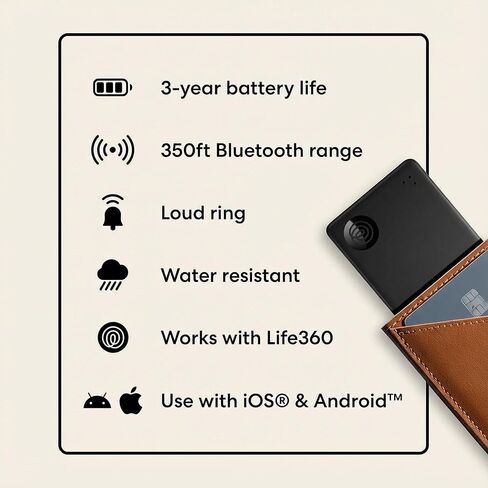 Tile by Life360 Slim - Wallet Finder ، Tracker Bluetooth ومحدد العناصر لعلامات الأمتعة ، جوازات السفر والمزيد. كل من iOS و Android متوافقان. مكتشف الهاتف. 1 حزمة (ليمون أكوا) in Kuwait