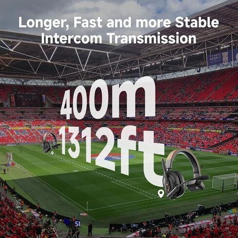 Accsoon Como Wireless Headset Intercom System, 5-Person Full-Duplex 1.9 GHz 1312 ft Team Communication Group Talk with Mic, Single-Ear 1 Host 4 Remote Headsets for Movie Shoot Live Show (5PCS) in Kuwait