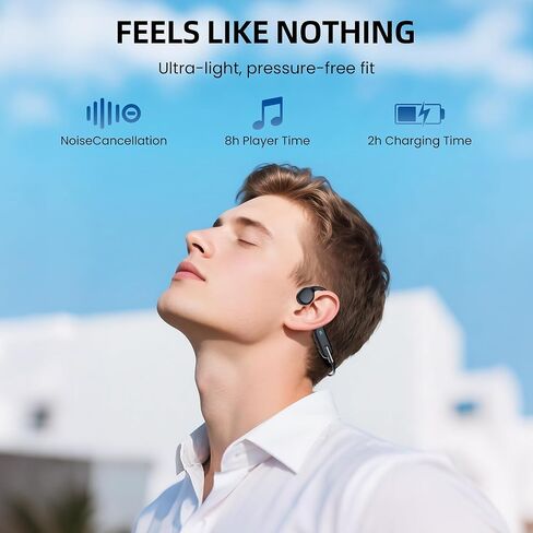 Waterproof Bone Conduction Headphones IPX8 for Swimming with 32GB MP3 Player, Bluetooth 5.3 Open-Ear Wireless Headphones for Running Cycling Gym - 8H Playtime & Fast Charging in Kuwait