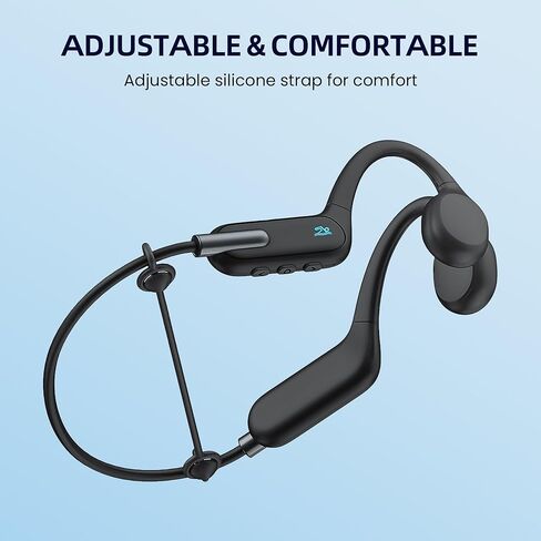 Waterproof Bone Conduction Headphones IPX8 for Swimming with 32GB MP3 Player, Bluetooth 5.3 Open-Ear Wireless Headphones for Running Cycling Gym - 8H Playtime & Fast Charging in Kuwait