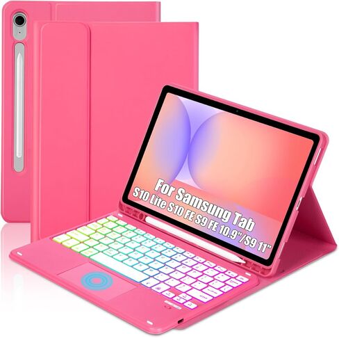 لوحة لوحة مفاتيح لوحة اللمس لـ Samsung Galaxy Tab S10 Fe/ S9 Fe 5g 10g 10g 10g 10g/ s9 11.0 بوصة ، وغطاء دوران 360 درجة مع لوحة مفاتيح Tablet Torting Torting Type-C الشحن اللاسلكي (أسود + أسود) in Kuwait