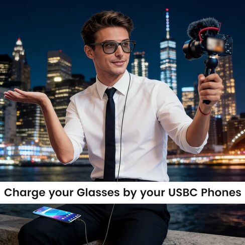 Charging Cable for Ray-Ban Meta Smart Glasses, USB C Charger Cable Compatible with Wayfarer/Headliner/Skyler Models. Supports Multiple Charging Options - Wall Charger, Phone, Laptop, or Power Bank. in Kuwait