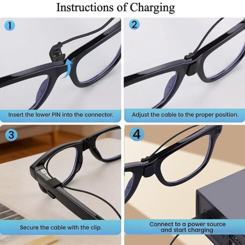 Charging Cable for Ray-Ban Meta Smart Glasses, USB C Charger Cable Compatible with Wayfarer/Headliner/Skyler Models. Supports Multiple Charging Options - Wall Charger, Phone, Laptop, or Power Bank. in Kuwait