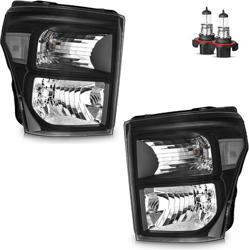 Headlights Assembly with Bulbs for 2011-2016 Ford F250 F350 F450 F550 Super Duty Headlamp Replacement Driver & Passenger Side in Kuwait