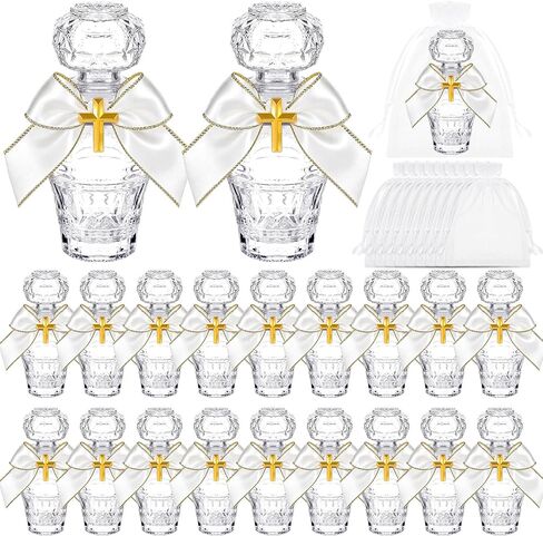 Chuangdi 20 Set Holy Water Bottle 50ml Wishing Bottle with Cork Empty Holy Container for Holy First Communion Church Wedding Party Favors Jerusalem Gifts Catholic Christian(Square) in Kuwait