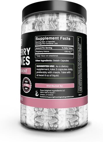 Pure Original Ingredients Raspberry Ketone (730 Capsules) No Magnesium Or Rice Fillers, Always Pure, Lab Verified in Kuwait