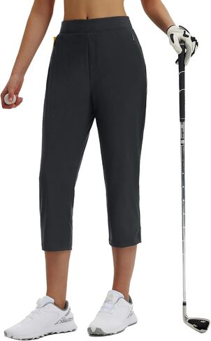 BALEAF 20'' Golf Capri Womens Pants High Waist Stretchy Lightweight Casual Capris Zipper Pockets Quick Dry UPF 50+ in Saudi Arabia