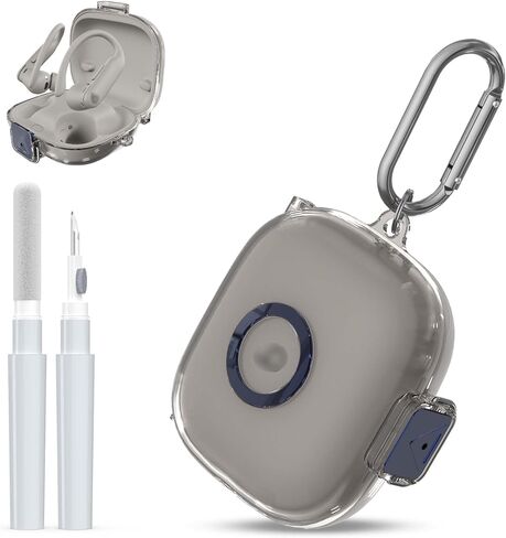 [Upgrade Secure Lock] for Beats Powerbeats Pro 2 2025 Case Cover with Cleaner Kit, AGENTNANO Clear TPU Shockproof Protective Cover with Beats Powerbeats Pro 2 Charging Case with Carabiner-Clear in Kuwait
