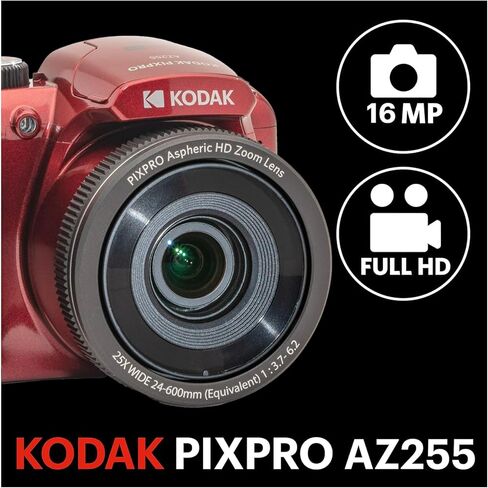 AZ255 Astro Zoom 16MP Camera (Black) مع حزمة بطاقة Kodak 128GB SDXC (10 عناصر) in Kuwait