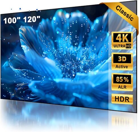 لا شيء شاشة عرض جهاز عرض ، 120 بوصة ، ضوء السقف المحيط يرفض ALR CLR ، إطار ثابتة 4K Ultra HD 16: 9 ، Crystal Pet ، على الحائط لأجهزة عرض الرمي القصيرة للغاية ، السلسلة الكلاسيكية Nothpj in Kuwait