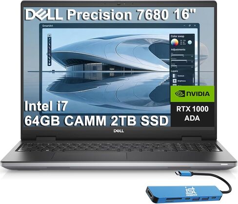 Dell Precision 7000 7670 Mobile Workstation (RTX A3000 12GB GPU, 16" FHD+, Intel 16-Core i7-12850HX, 64GB RAM, 2TB SSD), Laptop for Business, Designer, Architect, Win 11 Pro, 3-YR WRT, w/AI Copilot in Saudi Arabia