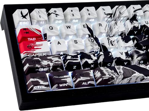 Hyekit PBT Keycaps - Shine Through Double Shot Keycaps, 142 Keys Cherry Profile Backlit Key caps for Cherry Gateron MX Magnetic Switches 60 65 75 100 Percent Mechanical Keyboard (Balck) in Saudi Arabia