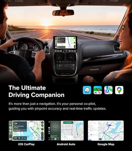 Car Radio for Dodge Grand Caravan 2011-2020 Chrysler Town & Country 2012-2016 Stereo| Android Auto & Wireless CarPlay | Plug & Play Steering Wheel Control | 5GHz WiFi/Bluetooth 5.0 | GPS Navigation in Kuwait