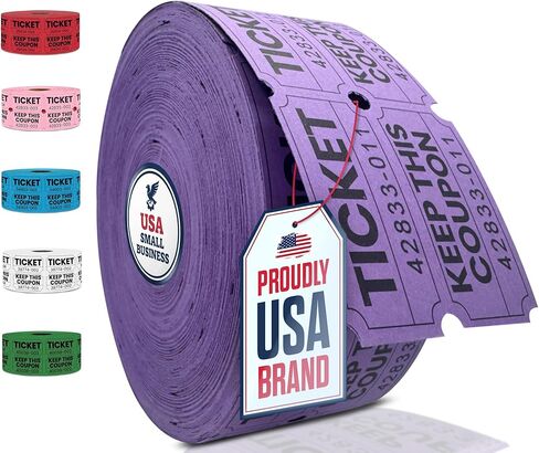 Pm Company 1000 Raffle Tickets Double Roll, 50/50 Blue Raffle Tickets for Events, Carnivals, Fundraisers, Classroom Rewards, and Prizes - 180 GSM Premium Quality in Kuwait