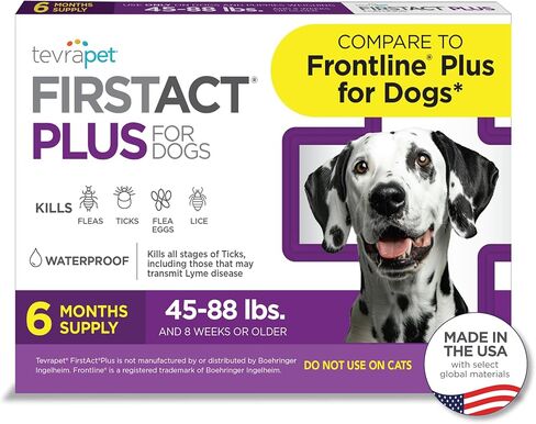 FirstAct Plus Flea Treatment for Dogs, Large Dogs 45-88 lbs, 6 Doses, Same Active Ingredients as Frontline Plus Flea and Tick Prevention for Dogs in Saudi Arabia