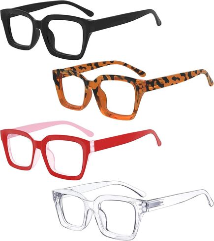 Eyekepper 4 Pack Ladies Computer Glasses Oversized Square Design Blue Light Filter Readers +1.50 in Kuwait