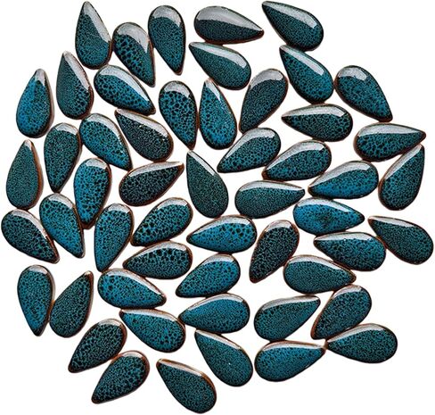 500g/1.1lb Raindrops Shape Ceramics Mosaic，Ceramics Mosaic Pieces，Random Color Ceramics Mosaic Tiles for DIY Crafts Home Decoration. (Small Raindrops 10) in Kuwait