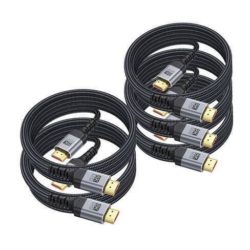 10FT HDMI 2.1 Cable 10-Pack, High Speed 8K HDMI Cord 48Gbps, Shielded CL3 Rated HDMI Cable 8K@60Hz, 4K@144Hz/120Hz, HDR10+, eARC/ARC for TV，Soundbar, Roku, 8K/4K Monitor,Laptop,Graphics Card,Camera in Saudi Arabia