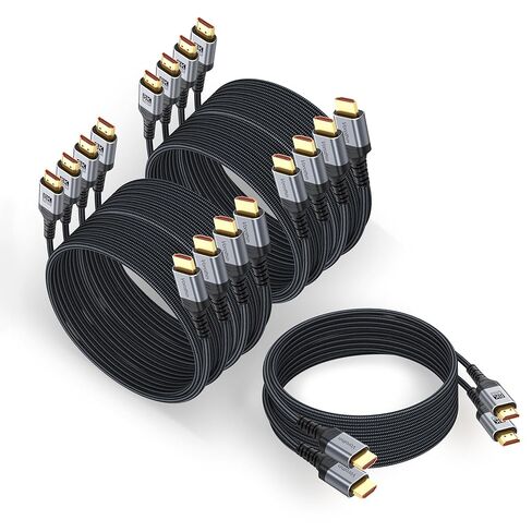 10FT HDMI 2.1 Cable 10-Pack, High Speed 8K HDMI Cord 48Gbps, Shielded CL3 Rated HDMI Cable 8K@60Hz, 4K@144Hz/120Hz, HDR10+, eARC/ARC for TV，Soundbar, Roku, 8K/4K Monitor,Laptop,Graphics Card,Camera in Saudi Arabia