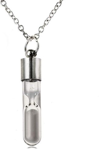 YOOE Romantic Wishing Bottle Luminous Necklace Creative Crystal Drift Bottle Pendant Necklace.Time Hourglass Lovers Manifesto Necklace (Blue) in Kuwait