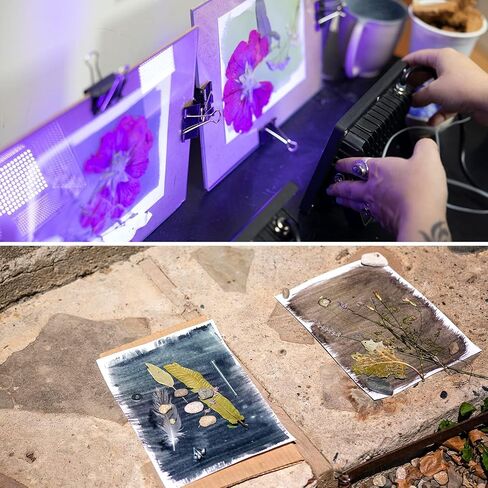 Cyanotype Kit Include 2 Component Sensitizer Set, 40 Sheets A5 Paper Brush Tools and Instructions Sun Print Nature Printing Kit for Photographic Blueprints DIY Arts Crafts Projects in Kuwait