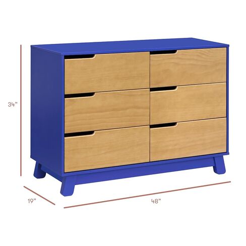 Babyletto Hudson 6-Drawer Assembled Double Dresser in Washed Natural and White, Greenguard Gold Certified in Saudi Arabia