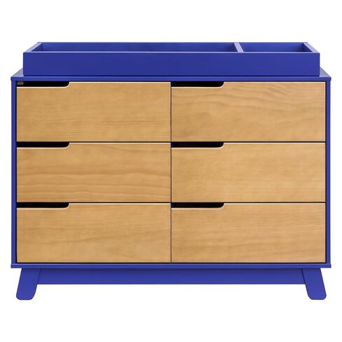 Babyletto Hudson 6-Drawer Assembled Double Dresser in Washed Natural and White, Greenguard Gold Certified in Saudi Arabia
