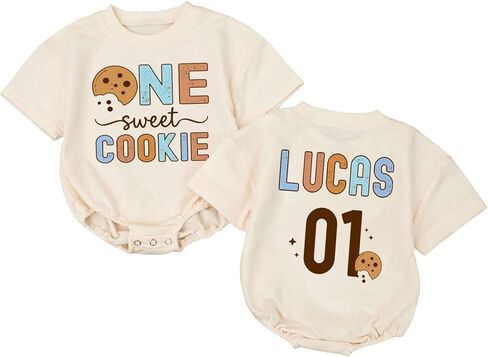 Custom One Sweet Boy Cookie Birthday Sweater Romper, First Birthday Outfit Boy, 1st Birthday Outfit Boy, Baby Boy First Birthday Outfit, First Birthday Gifts For Boys, Gifts For One Year Old Boy in Kuwait
