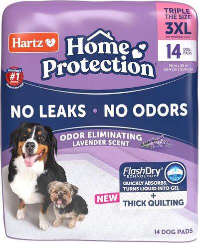 Hartz Home Protection Lavender Scented Dog Pads, 3XL 30 Count, Super Absorbent & Won't Leak, Odor Eliminating in Kuwait