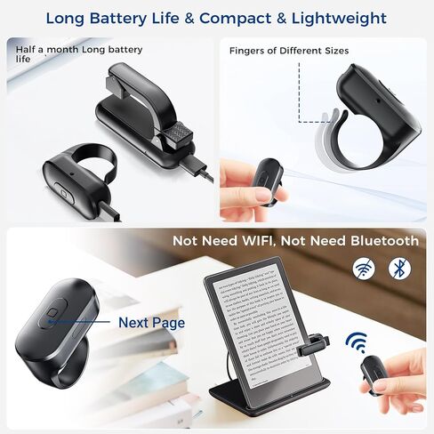 Page Turner Remote Control for Kindle, Clicker Page Turner for Paperwhite Kobo eReaders Reading Accessories in Bed, Gifts for Readers in Kuwait