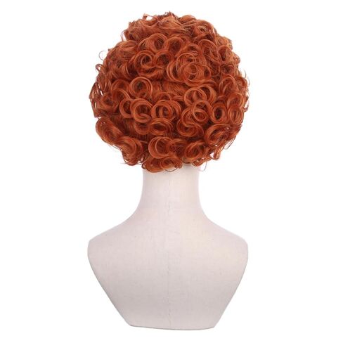 Kids Dark Orange Wig Short Orange Wavy Curly Wig for Child Girls Orange Party Cosplay Wig Wig Heat Resistant Synthetic Wig with Wig Cap in Kuwait