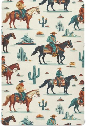 Cowgirl Western Vintage Crib Sheets Soft Breathable Fitted Baby Crib Sheets Mattress Cover for Girl Boys, 52" x 28" x 9" in Kuwait