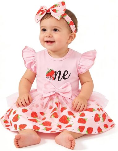 Latobreath طفلة عيد ميلاد أول سنة واحدة من رومبير ملابس صور تبادل لاطلاق النار+عصابة الرأس in Kuwait