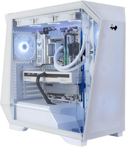 InWin Prism Mid Tower Gaming Chassis-Supports ATX, Mini-ITX-Features Ultra-Wide Panoramic View-GPU Support up to 435mm-Includes 4X Pre-Installed ARGB 120mm Fans (IW-CS-PRISMBLK-4VX120) in Saudi Arabia
