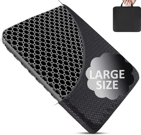 Thicken 19.7in Seat Cushion, Gel Seat Cushion for Long Sitting–Office Chair, Wheelchair, Car Cushion, Large Cooling Seat Cushion for Back Pain, Sciatica, Tailbone Pain Relief in Kuwait