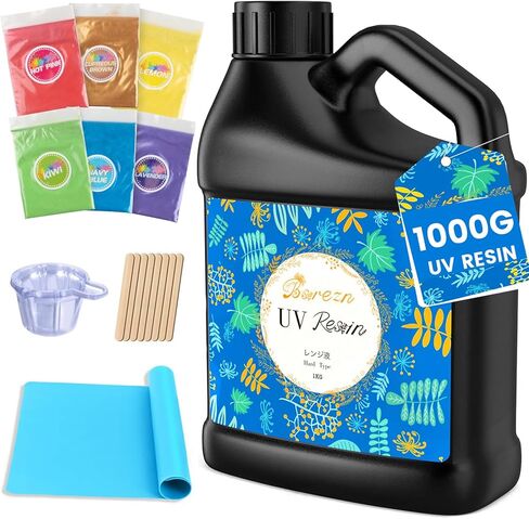 Bsrezn 400g UV Resin Crystal Clear, Hard UV Epoxy Resin Cure for Jewelry in Kuwait