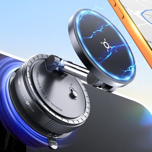 ESAMCORE VARECUM MANGETER APPORE حامل للسيارة ، لتركيب سيارة Magsafe للزجاج الأمامي ، كوب شفط القابل للطي للمرآة ، الزجاج ، الشاشة ، صالة الألعاب الرياضية ، الأسطح السلسة المتوافقة مع iPhone in Kuwait